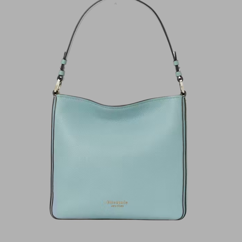 New Kate Spade Hudson Aegean Teal Pebbled Leather Hobo Bag with Crossbody Strap - Picture 2 of 13